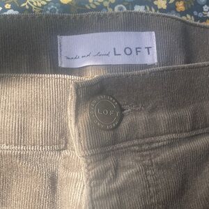 LOFT Olive Corduroy Trousers